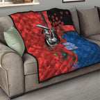 Newcastle Knights ANZAC Personalised Quilt Lest We Forget Poppy Camo