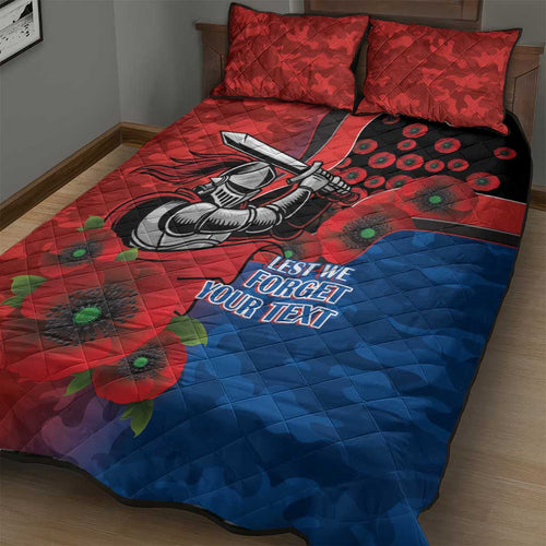 Newcastle Knights ANZAC Personalised Quilt Bed Set Lest We Forget Poppy Camo