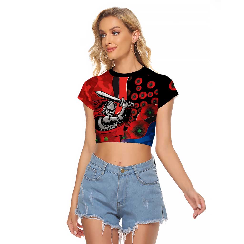Newcastle Knights ANZAC Personalised Raglan Cropped T Shirt Lest We Forget Poppy Camo