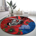 Newcastle Knights ANZAC Personalised Round Carpet Lest We Forget Poppy Camo