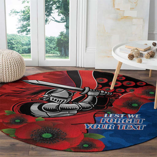 Newcastle Knights ANZAC Personalised Round Carpet Lest We Forget Poppy Camo