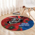 Newcastle Knights ANZAC Personalised Round Carpet Lest We Forget Poppy Camo