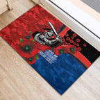 Newcastle Knights ANZAC Personalised Rubber Doormat Lest We Forget Poppy Camo