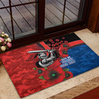 Newcastle Knights ANZAC Personalised Rubber Doormat Lest We Forget Poppy Camo