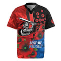 Newcastle Knights ANZAC Personalised Rugby Jersey Lest We Forget Poppy Camo