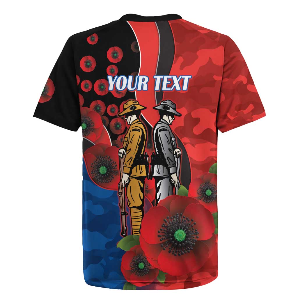 Newcastle Knights ANZAC Personalised Rugby Jersey Lest We Forget Poppy Camo
