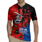 Newcastle Knights ANZAC Personalised Rugby Jersey Lest We Forget Poppy Camo