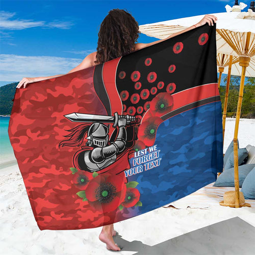 Newcastle Knights ANZAC Personalised Sarong Lest We Forget Poppy Camo
