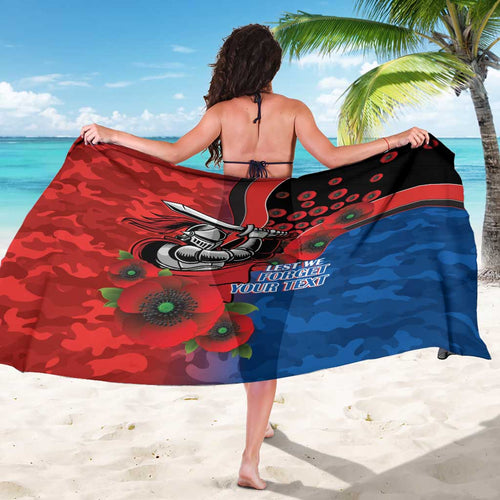 Newcastle Knights ANZAC Personalised Sarong Lest We Forget Poppy Camo