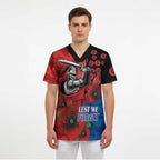 Newcastle Knights ANZAC Personalised Scrub Top Lest We Forget Poppy Camo
