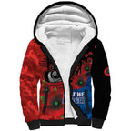 Newcastle Knights ANZAC Personalised Sherpa Hoodie Lest We Forget Poppy Camo