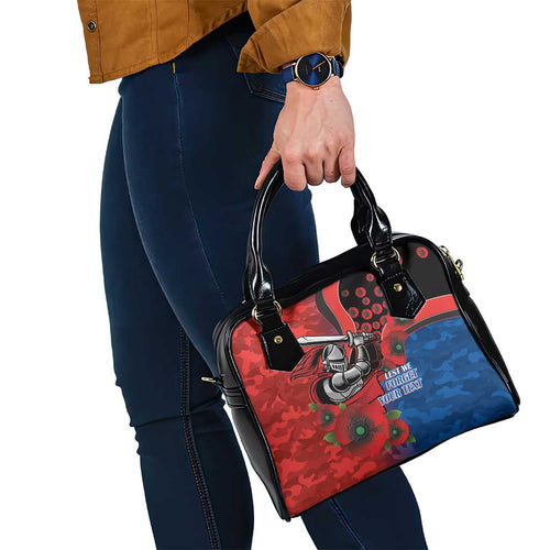 Newcastle Knights ANZAC Personalised Shoulder Handbag Lest We Forget Poppy Camo