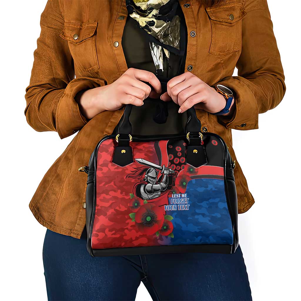 Newcastle Knights ANZAC Personalised Shoulder Handbag Lest We Forget Poppy Camo