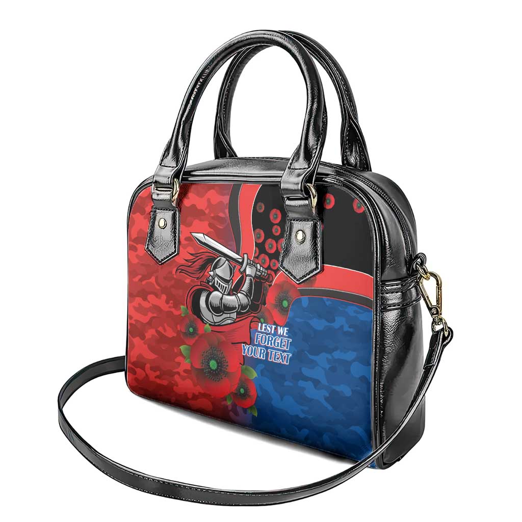 Newcastle Knights ANZAC Personalised Shoulder Handbag Lest We Forget Poppy Camo