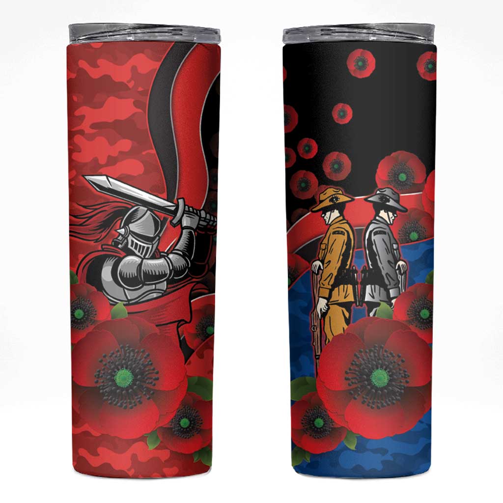 Newcastle Knights ANZAC Personalised Skinny Tumbler Lest We Forget Poppy Camo