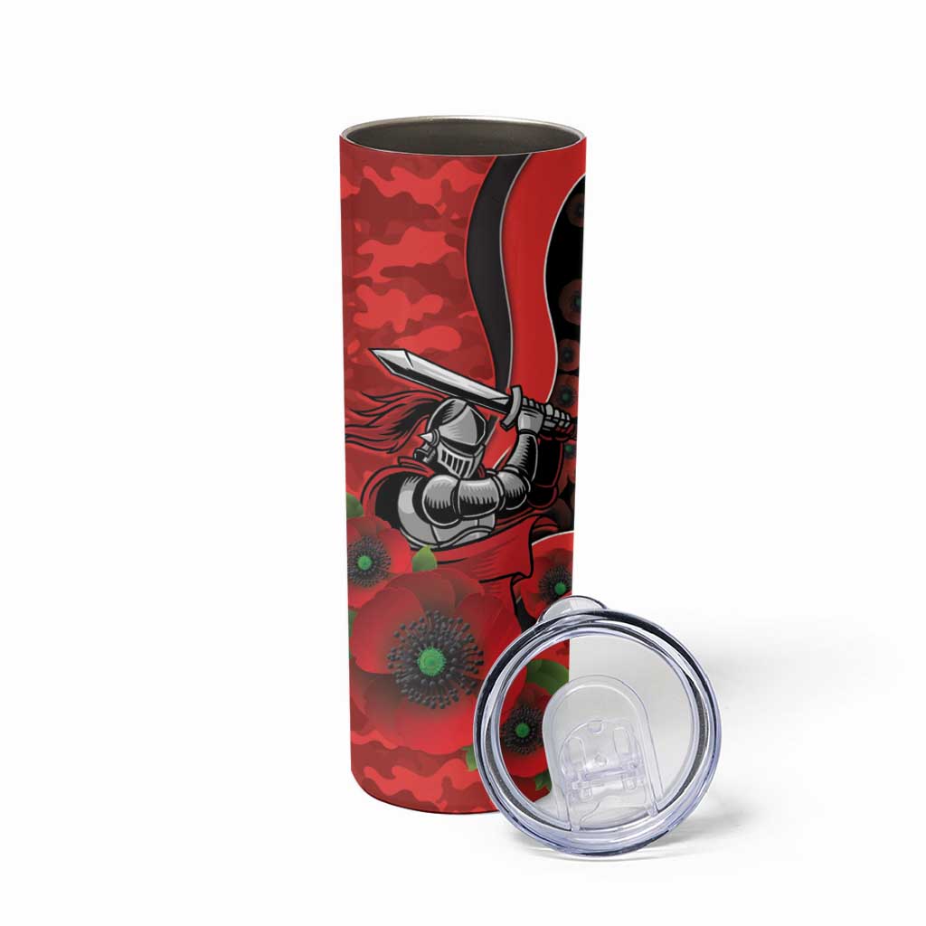 Newcastle Knights ANZAC Personalised Skinny Tumbler Lest We Forget Poppy Camo