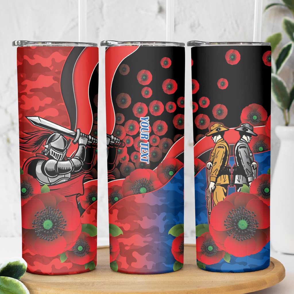 Newcastle Knights ANZAC Personalised Skinny Tumbler Lest We Forget Poppy Camo