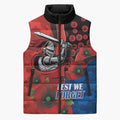 Newcastle Knights ANZAC Personalised Sleeveless Puffer Jacket Lest We Forget Poppy Camo