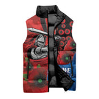 Newcastle Knights ANZAC Personalised Sleeveless Puffer Jacket Lest We Forget Poppy Camo