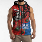 Newcastle Knights ANZAC Personalised Sleeveless Zip Hoodie Lest We Forget Poppy Camo