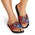 Newcastle Knights ANZAC Personalised Slide Sandals Lest We Forget Poppy Camo