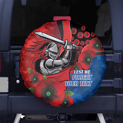 Newcastle Knights ANZAC Personalised Spare Tire Cover Lest We Forget Poppy Camo