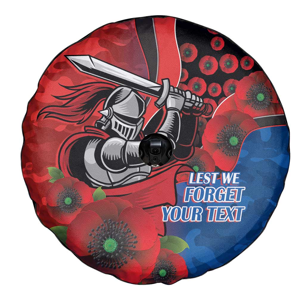 Newcastle Knights ANZAC Personalised Spare Tire Cover Lest We Forget Poppy Camo