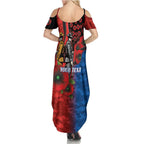 Newcastle Knights ANZAC Personalised Summer Maxi Dress Lest We Forget Poppy Camo