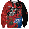Newcastle Knights ANZAC Personalised Sweatshirt Lest We Forget Poppy Camo