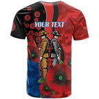 Newcastle Knights ANZAC Personalised T Shirt Lest We Forget Poppy Camo