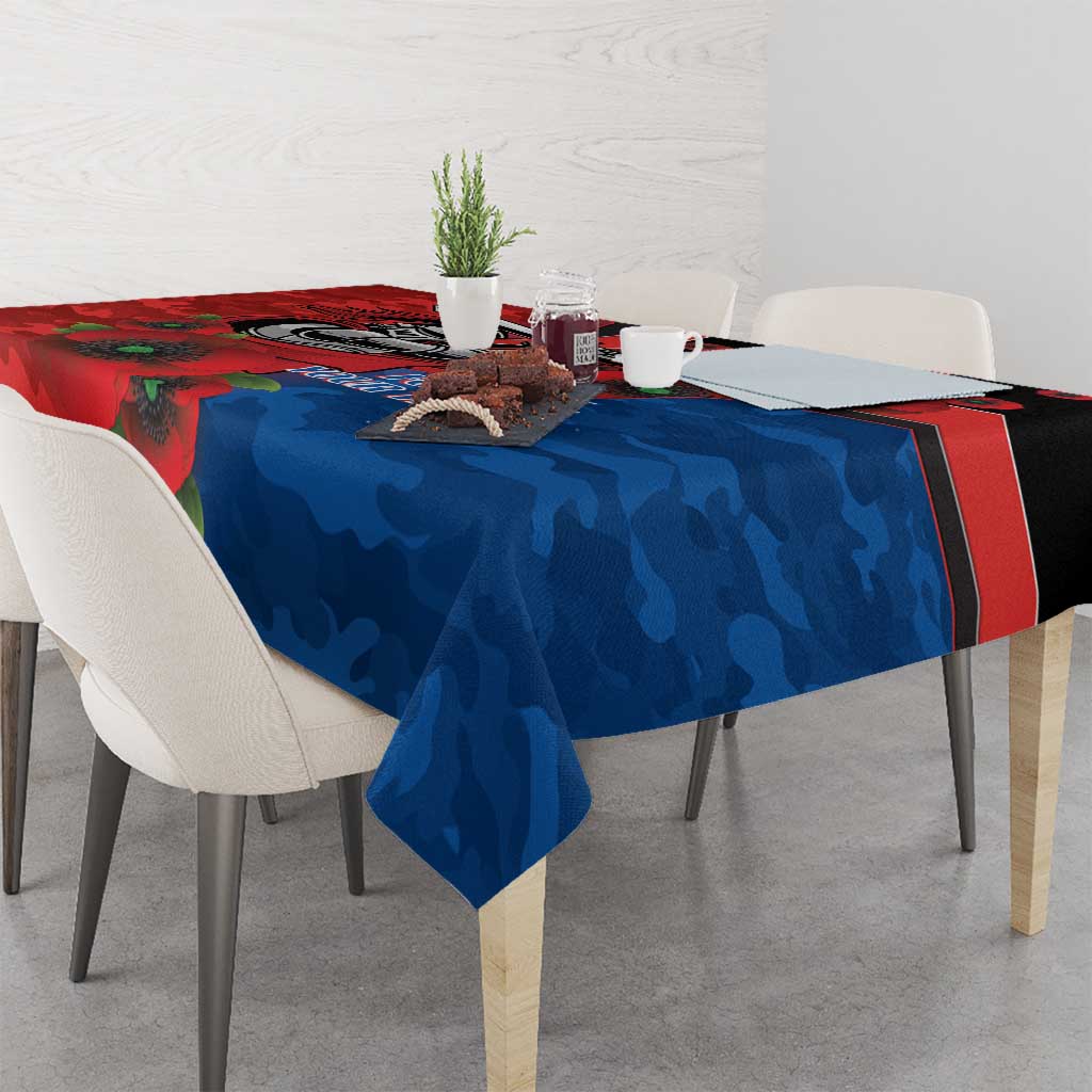Newcastle Knights ANZAC Personalised Tablecloth Lest We Forget Poppy Camo