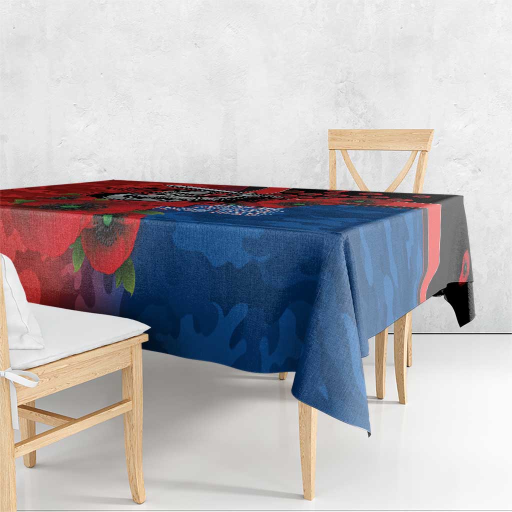 Newcastle Knights ANZAC Personalised Tablecloth Lest We Forget Poppy Camo