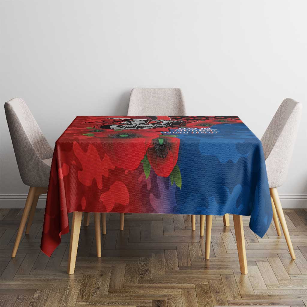Newcastle Knights ANZAC Personalised Tablecloth Lest We Forget Poppy Camo