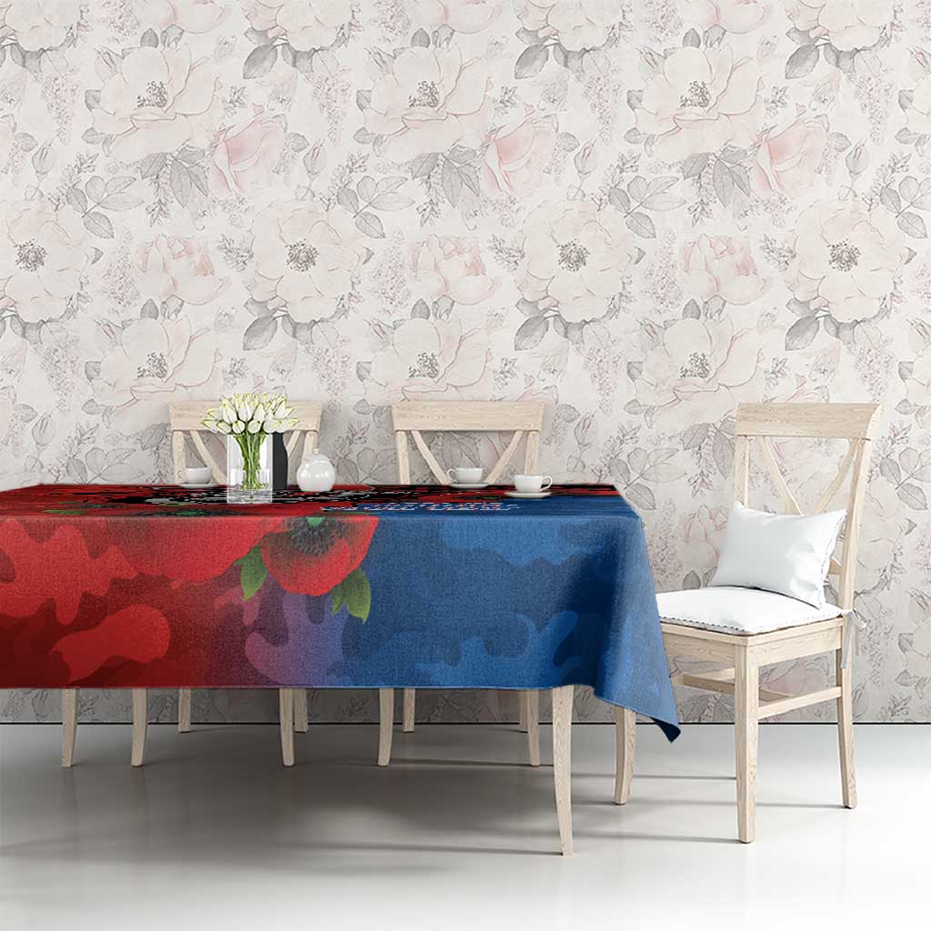 Newcastle Knights ANZAC Personalised Tablecloth Lest We Forget Poppy Camo