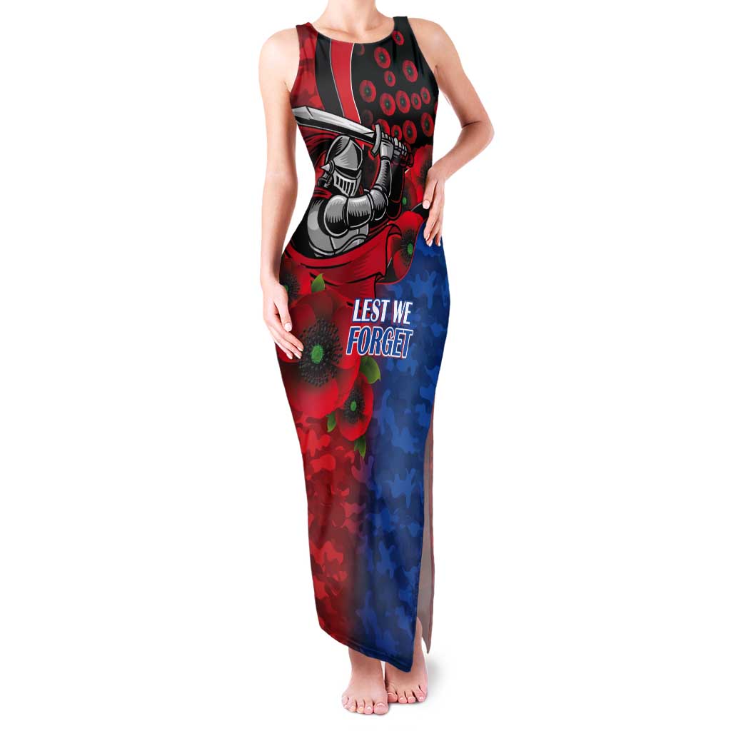 Newcastle Knights ANZAC Personalised Tank Maxi Dress Lest We Forget Poppy Camo