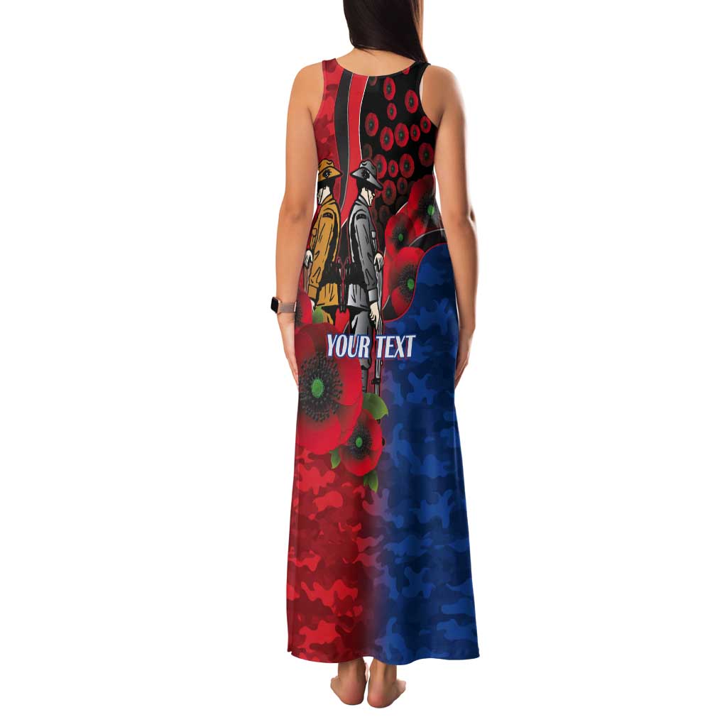 Newcastle Knights ANZAC Personalised Tank Maxi Dress Lest We Forget Poppy Camo