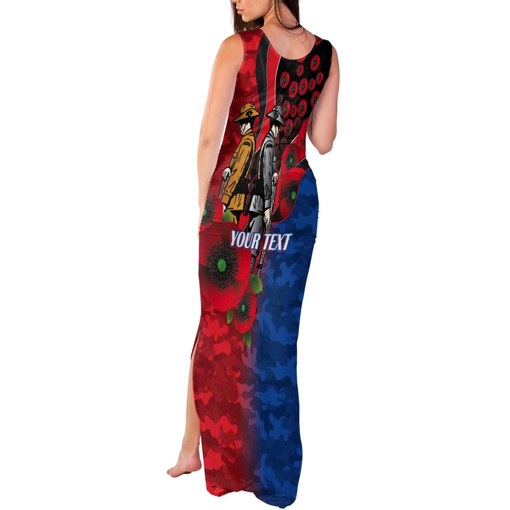 Newcastle Knights ANZAC Personalised Tank Maxi Dress Lest We Forget Poppy Camo