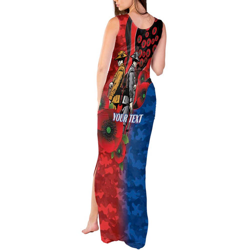 Newcastle Knights ANZAC Personalised Tank Maxi Dress Lest We Forget Poppy Camo