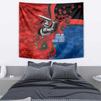 Newcastle Knights ANZAC Personalised Tapestry Lest We Forget Poppy Camo