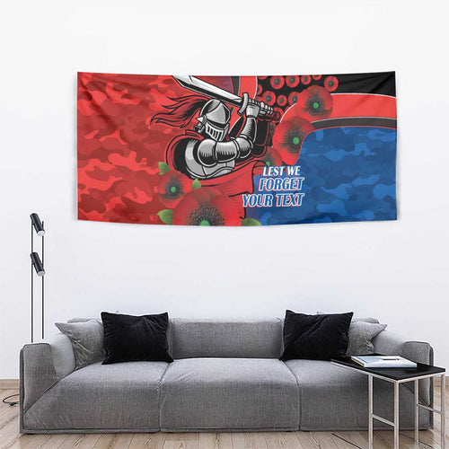 Newcastle Knights ANZAC Personalised Tapestry Lest We Forget Poppy Camo