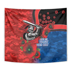 Newcastle Knights ANZAC Personalised Tapestry Lest We Forget Poppy Camo
