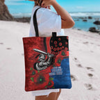 Newcastle Knights ANZAC Personalised Tote Bag Lest We Forget Poppy Camo