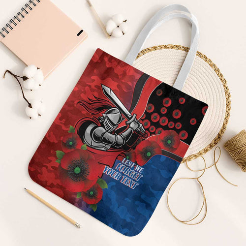 Newcastle Knights ANZAC Personalised Tote Bag Lest We Forget Poppy Camo