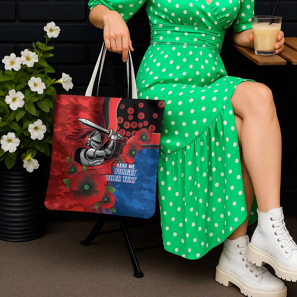 Newcastle Knights ANZAC Personalised Tote Bag Lest We Forget Poppy Camo