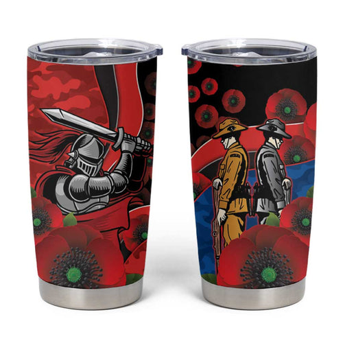 Newcastle Knights ANZAC Personalised Tumbler Cup Lest We Forget Poppy Camo
