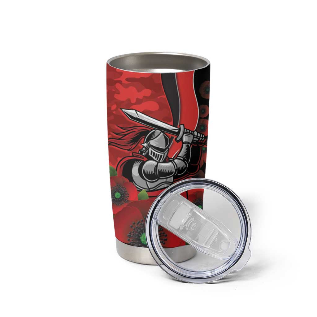 Newcastle Knights ANZAC Personalised Tumbler Cup Lest We Forget Poppy Camo