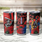 Newcastle Knights ANZAC Personalised Tumbler Cup Lest We Forget Poppy Camo