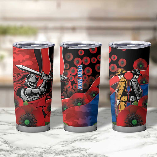 Newcastle Knights ANZAC Personalised Tumbler Cup Lest We Forget Poppy Camo