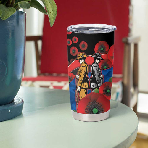 Newcastle Knights ANZAC Personalised Tumbler Cup Lest We Forget Poppy Camo