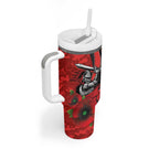 Newcastle Knights ANZAC Personalised Tumbler With Handle Lest We Forget Poppy Camo
